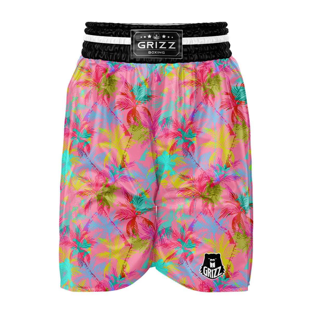 Palm Tree Rainbow Print Pattern Boxing Shorts-grizzshop