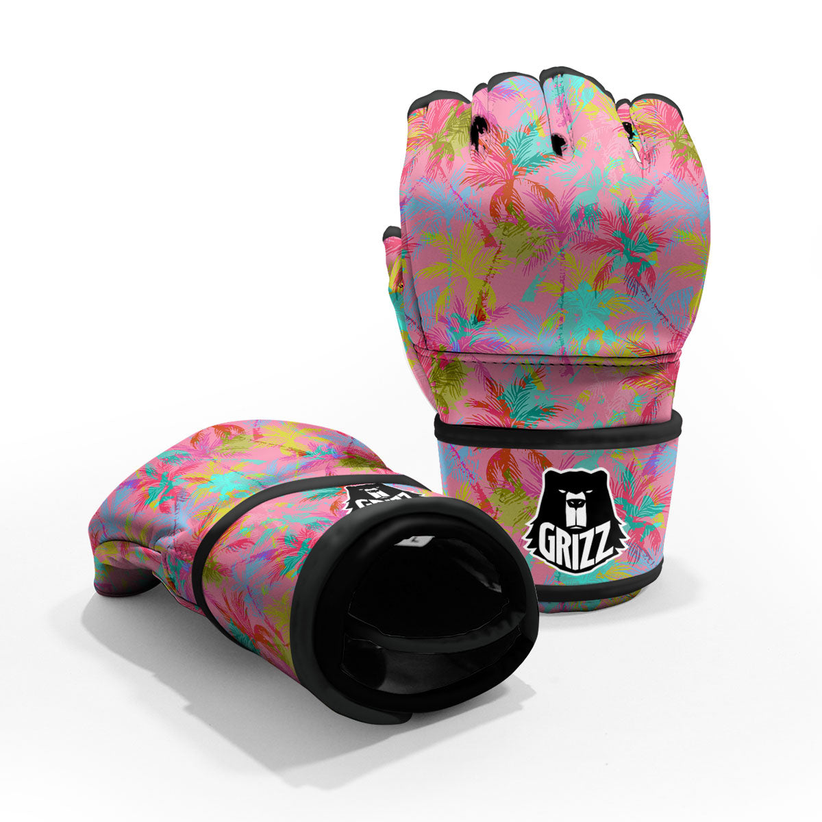 Palm Tree Rainbow Print Pattern MMA Gloves-grizzshop