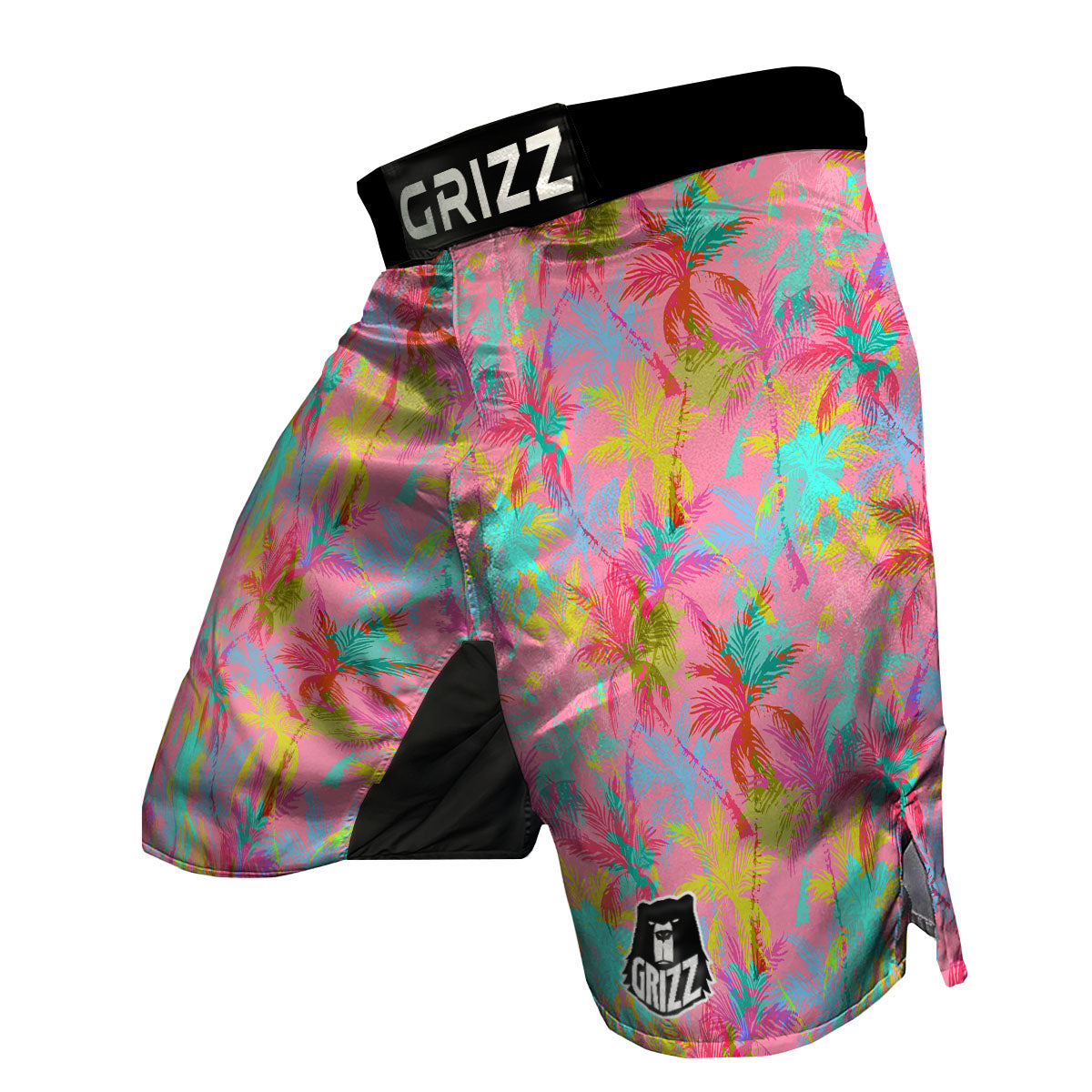 Palm Tree Rainbow Print Pattern MMA Shorts-grizzshop