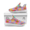 Palm Tree Rainbow Print Pattern White Athletic Shoes-grizzshop