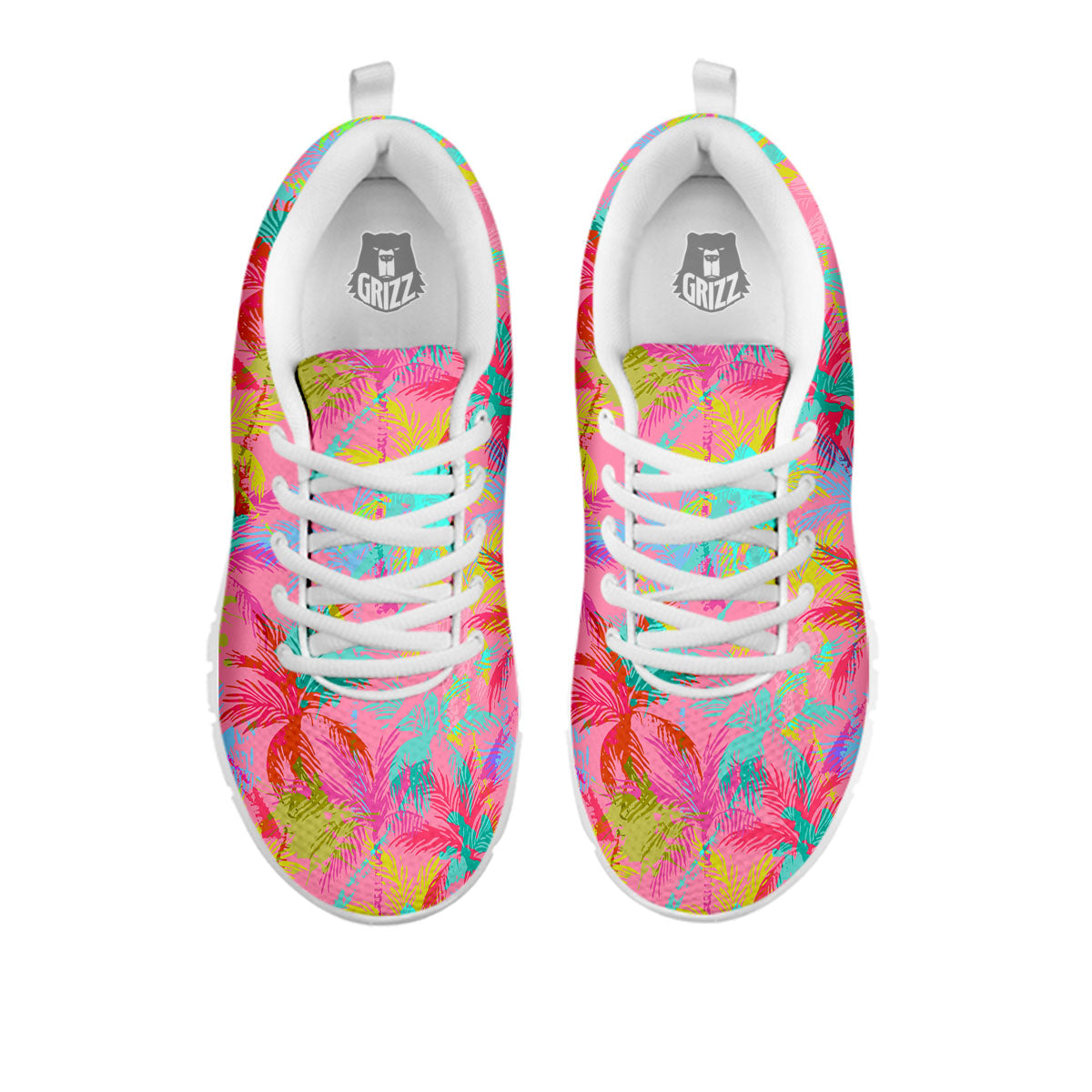 Palm Tree Rainbow Print Pattern White Sneaker-grizzshop