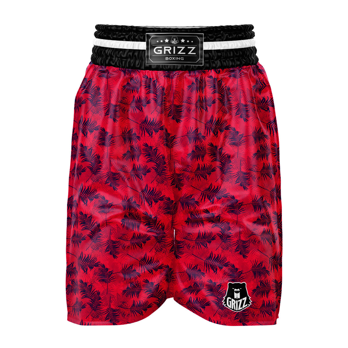 Palm Tree Red Print Pattern Boxing Shorts-grizzshop