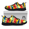 Palm Tree Sunset Hibiscus Print Pattern Black Sneaker-grizzshop