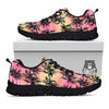 Palm Tree Sunset Print Pattern Black Sneaker-grizzshop