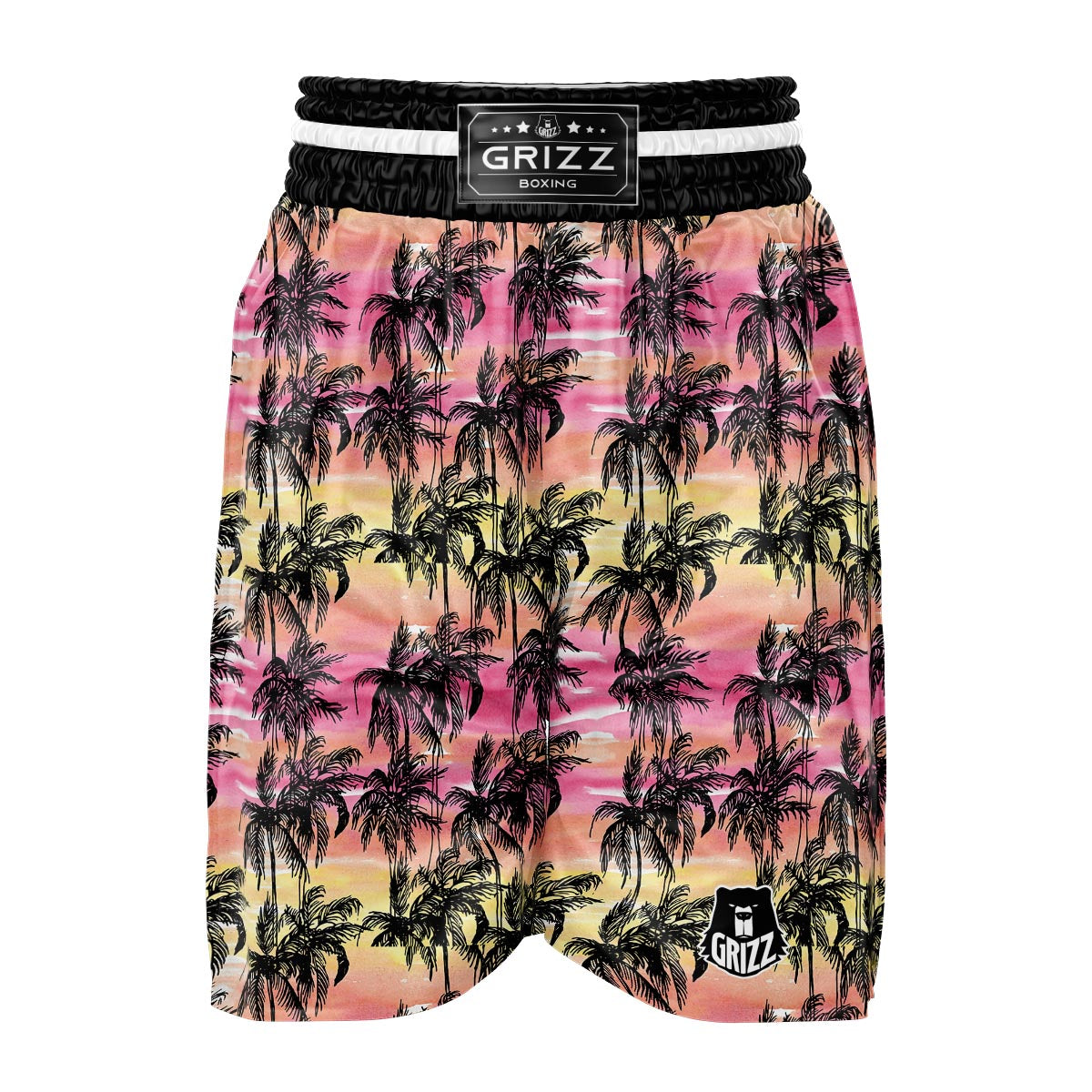 Palm Tree Sunset Print Pattern Boxing Shorts-grizzshop