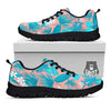 Palm Tree Teal Print Pattern Black Sneaker-grizzshop