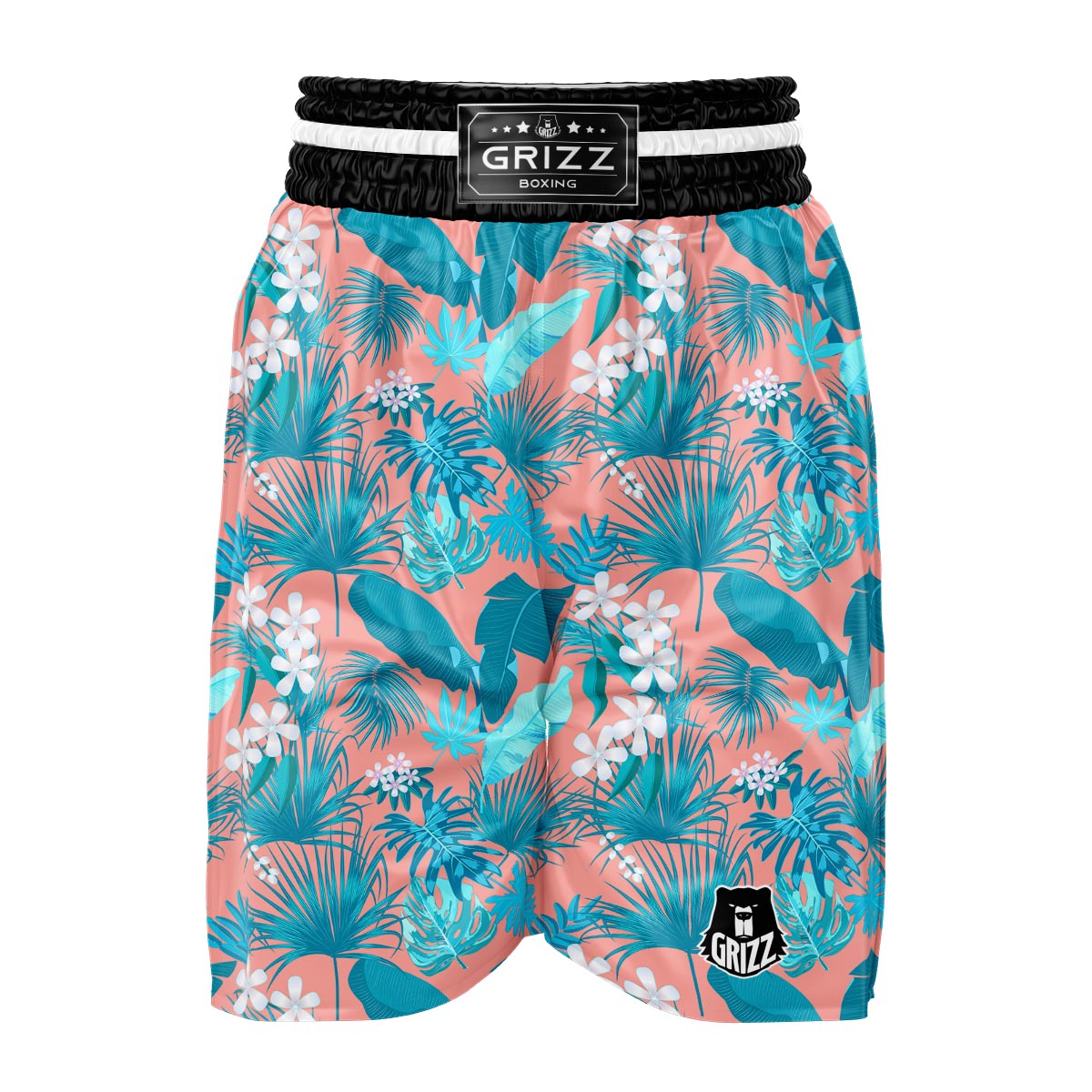 Palm Tree Teal Print Pattern Boxing Shorts-grizzshop