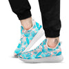 Palm Tree Teal Print Pattern White Athletic Shoes-grizzshop