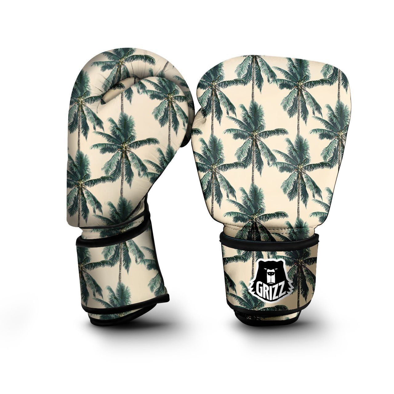 Palm Tree Tropical Print Pattern Boxing Gloves-grizzshop