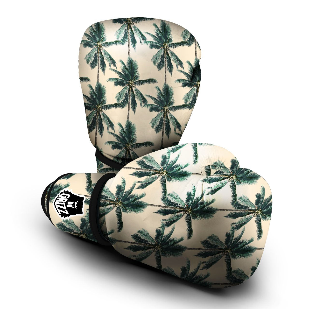 Palm Tree Tropical Print Pattern Boxing Gloves-grizzshop