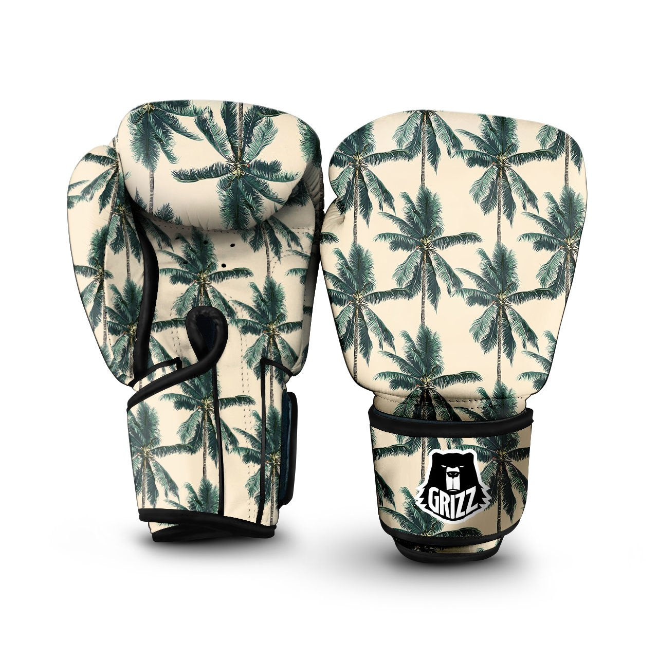 Palm Tree Tropical Print Pattern Boxing Gloves-grizzshop