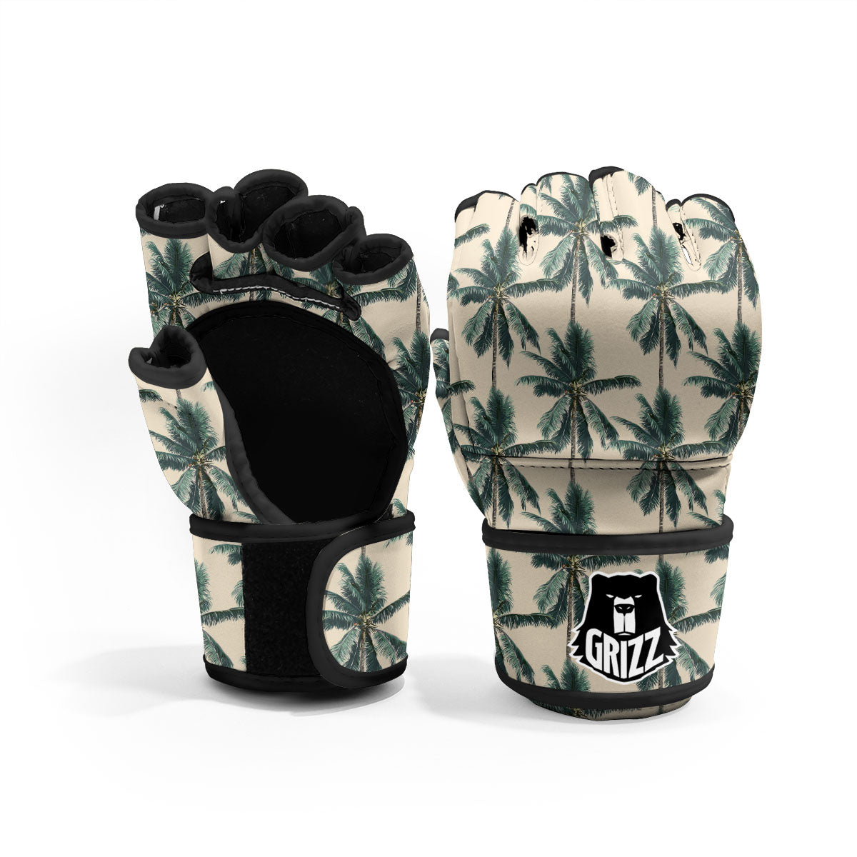 Palm Tree Tropical Print Pattern MMA Gloves-grizzshop