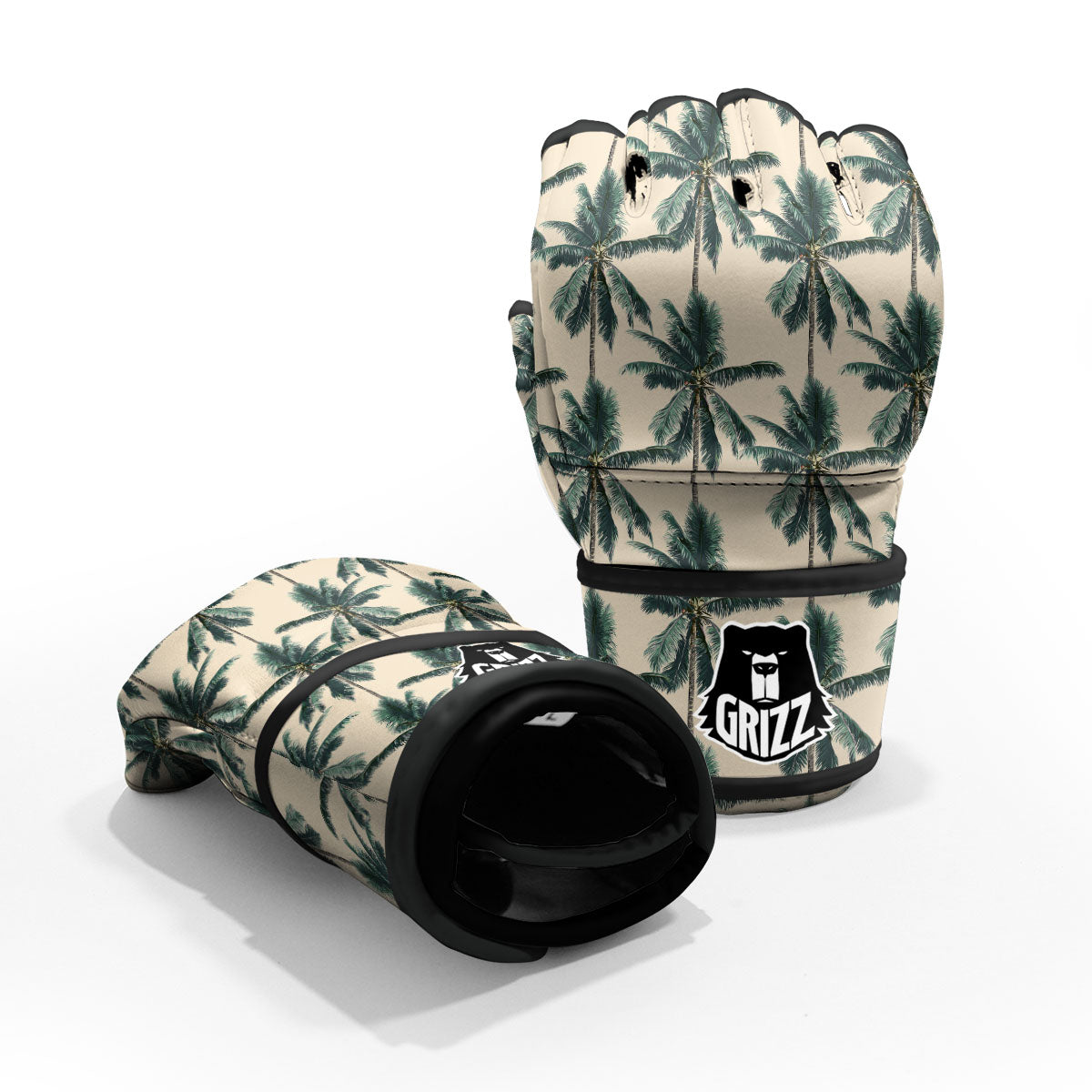 Palm Tree Tropical Print Pattern MMA Gloves-grizzshop