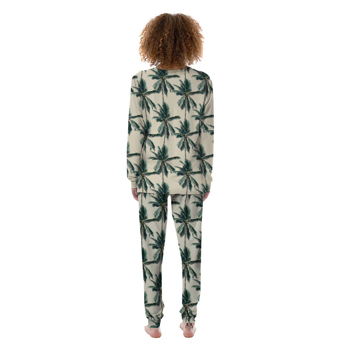 Palm Tree Tropical Print Pattern Women's Pajamas-grizzshop