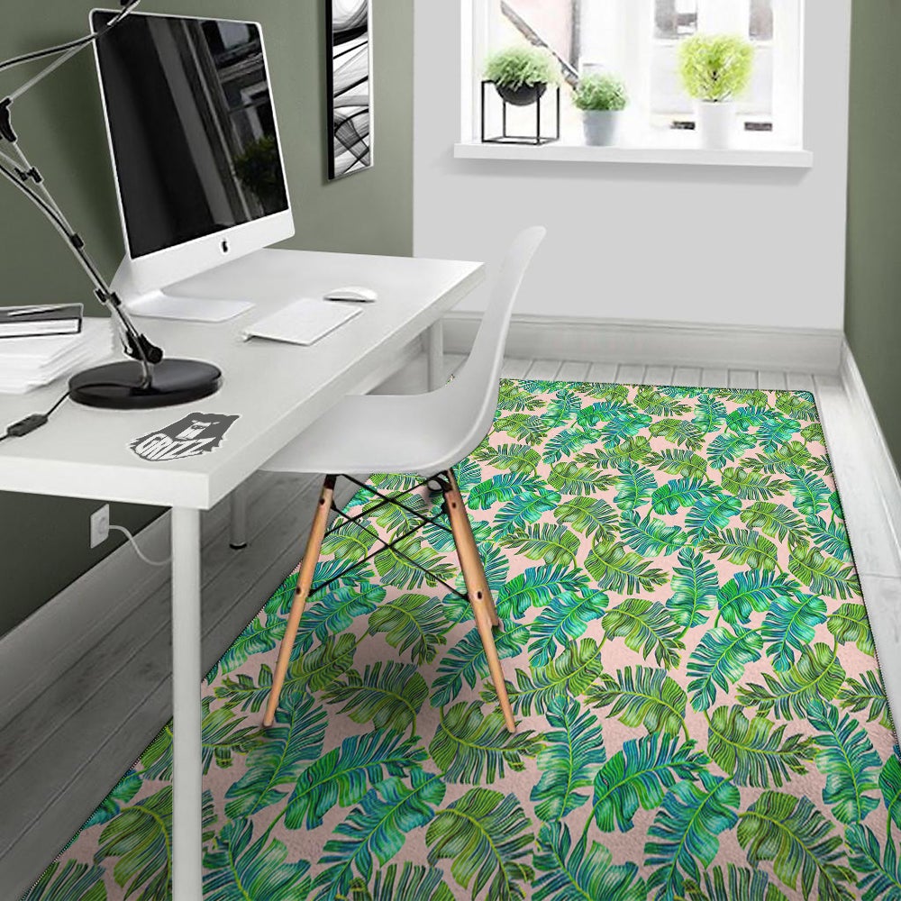 Palm Tree Vintage Print Pattern Floor Mat-grizzshop