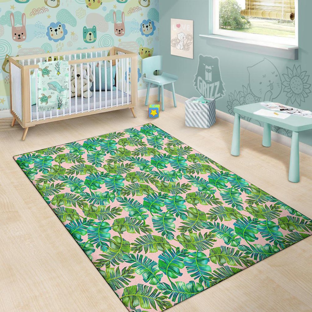 Palm Tree Vintage Print Pattern Floor Mat-grizzshop