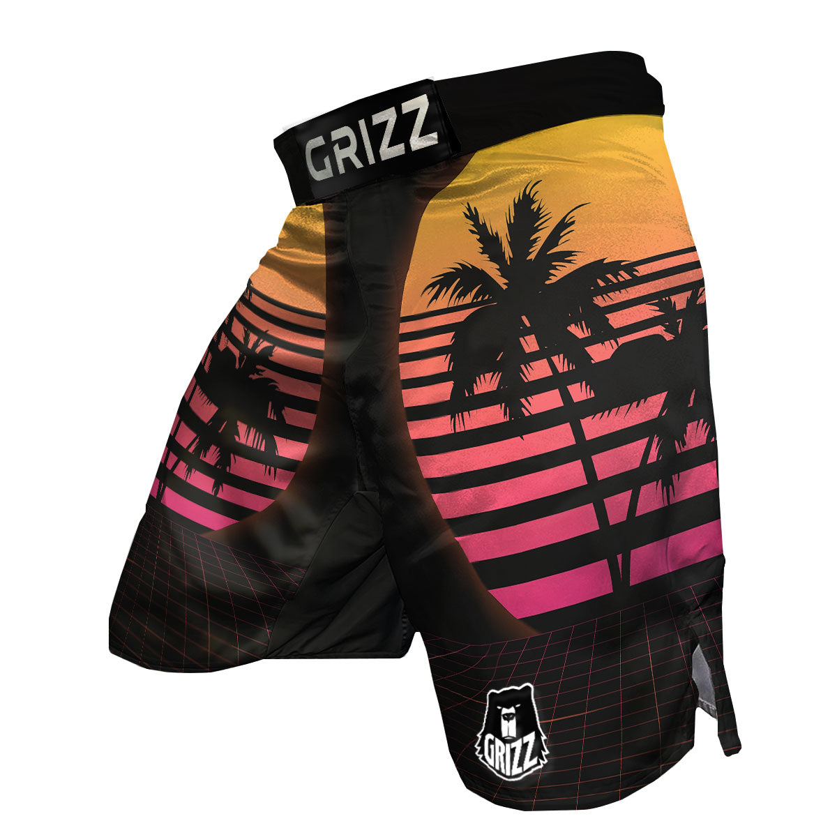 Palm Trees And Night Sunset Sky Print MMA Shorts-grizzshop