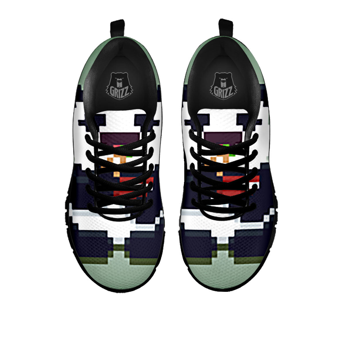 Panda 8-Bit Pixel Print Black Sneaker-grizzshop