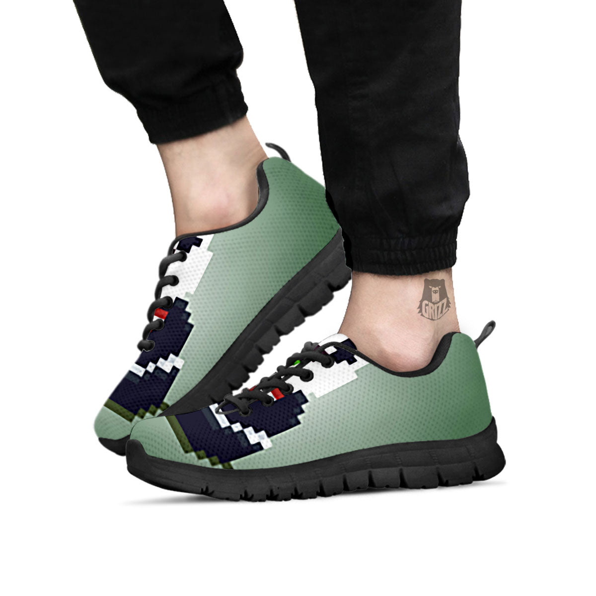 Panda 8-Bit Pixel Print Black Sneaker-grizzshop