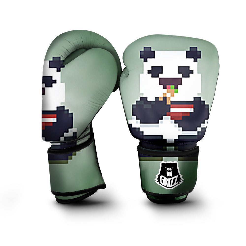 Panda 8-Bit Pixel Print Boxing Gloves-grizzshop