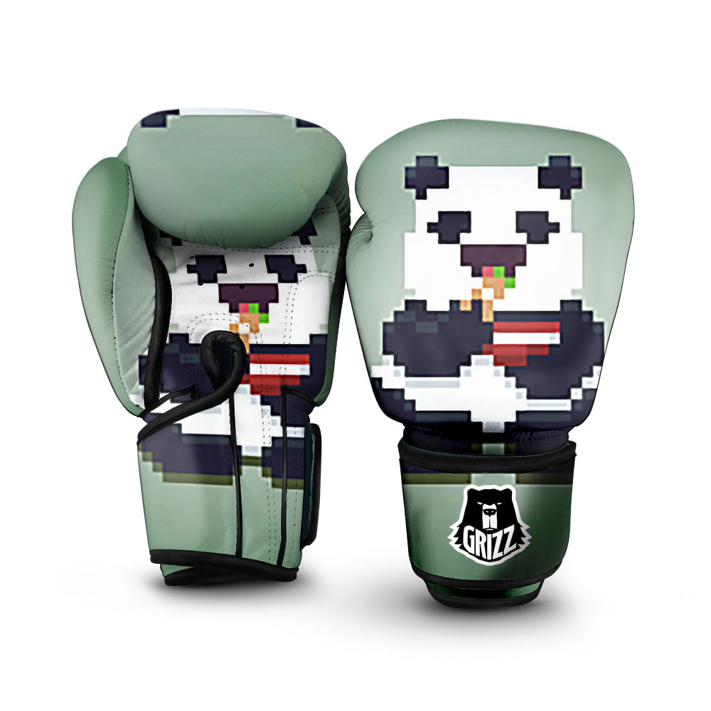 Panda 8-Bit Pixel Print Boxing Gloves-grizzshop