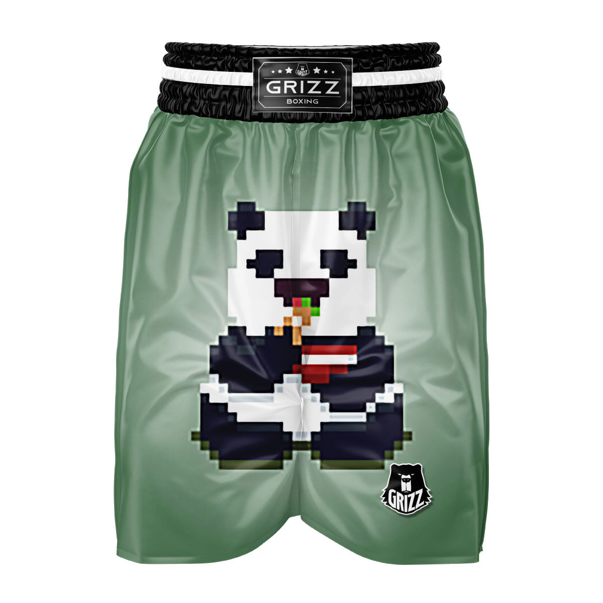 Panda 8-Bit Pixel Print Boxing Shorts-grizzshop