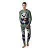 Panda 8-Bit Pixel Print Men's Pajamas-grizzshop