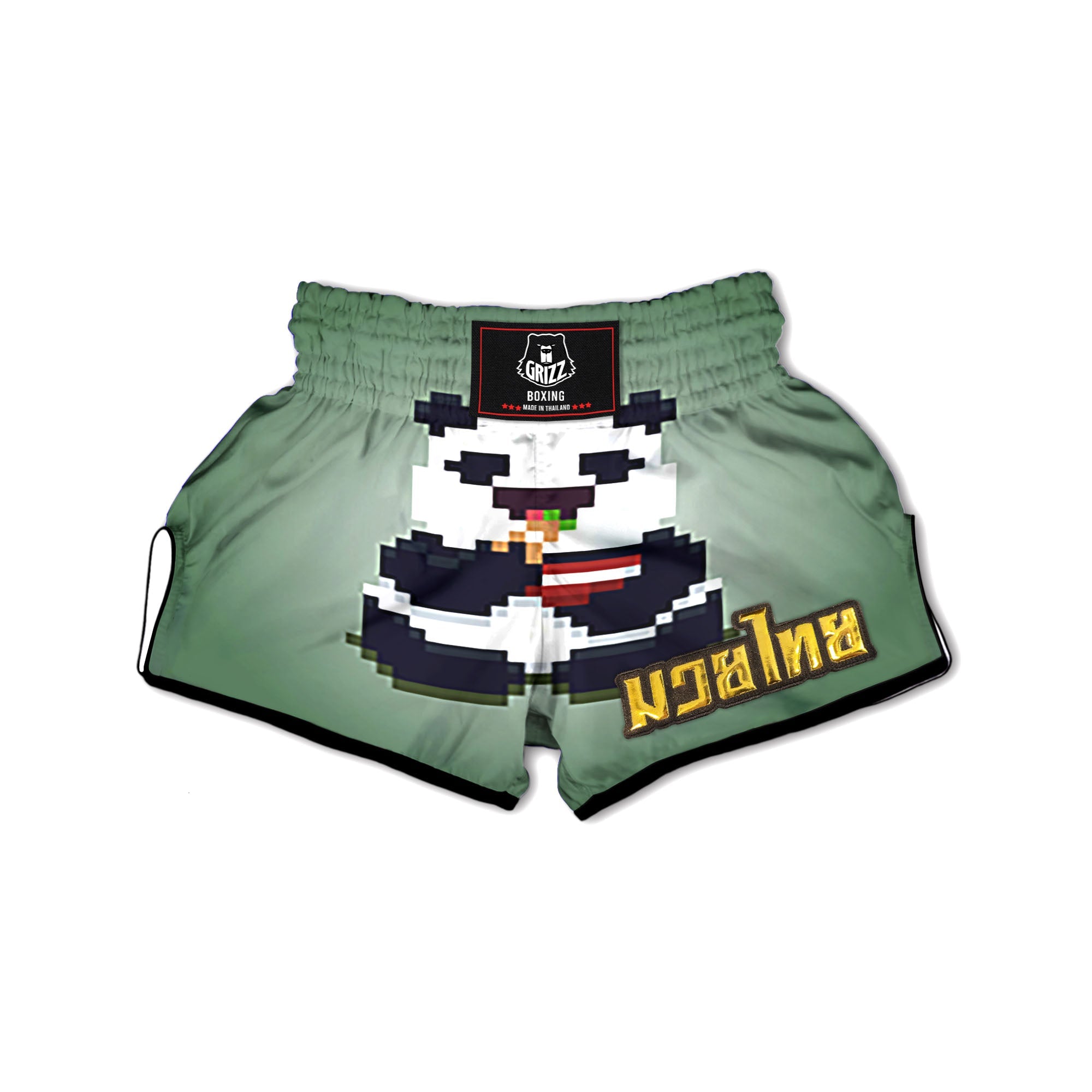 Panda 8-Bit Pixel Print Muay Thai Boxing Shorts-grizzshop