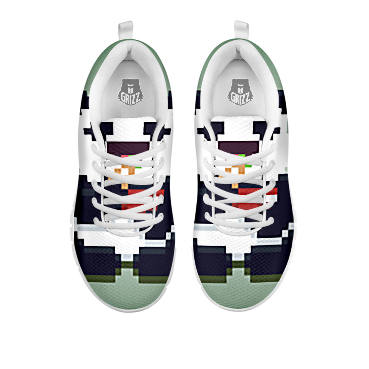 Panda 8-Bit Pixel Print White Sneaker-grizzshop