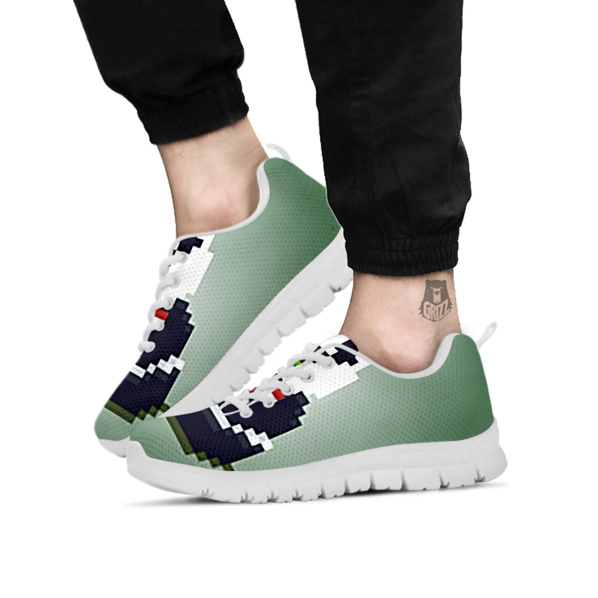 Panda 8-Bit Pixel Print White Sneaker-grizzshop