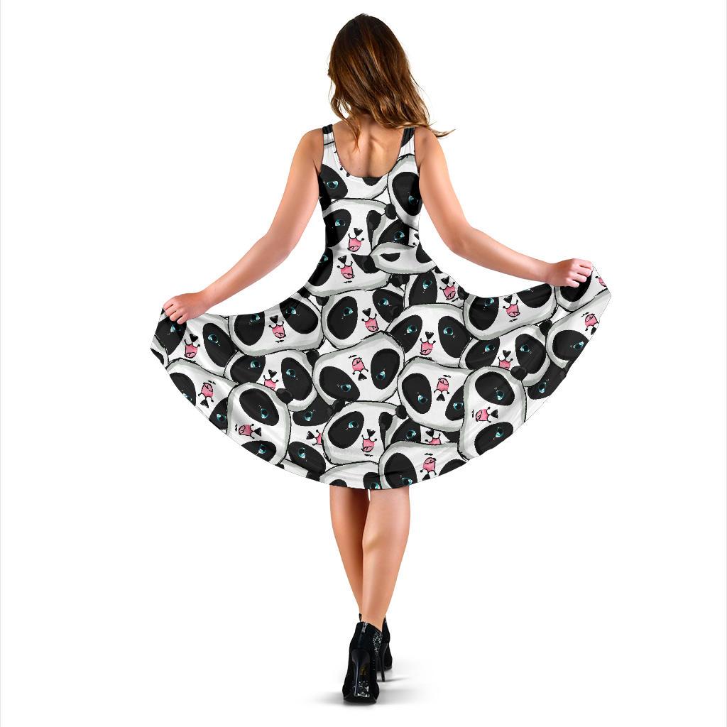 Panda Baby Pattern Print Dress-grizzshop
