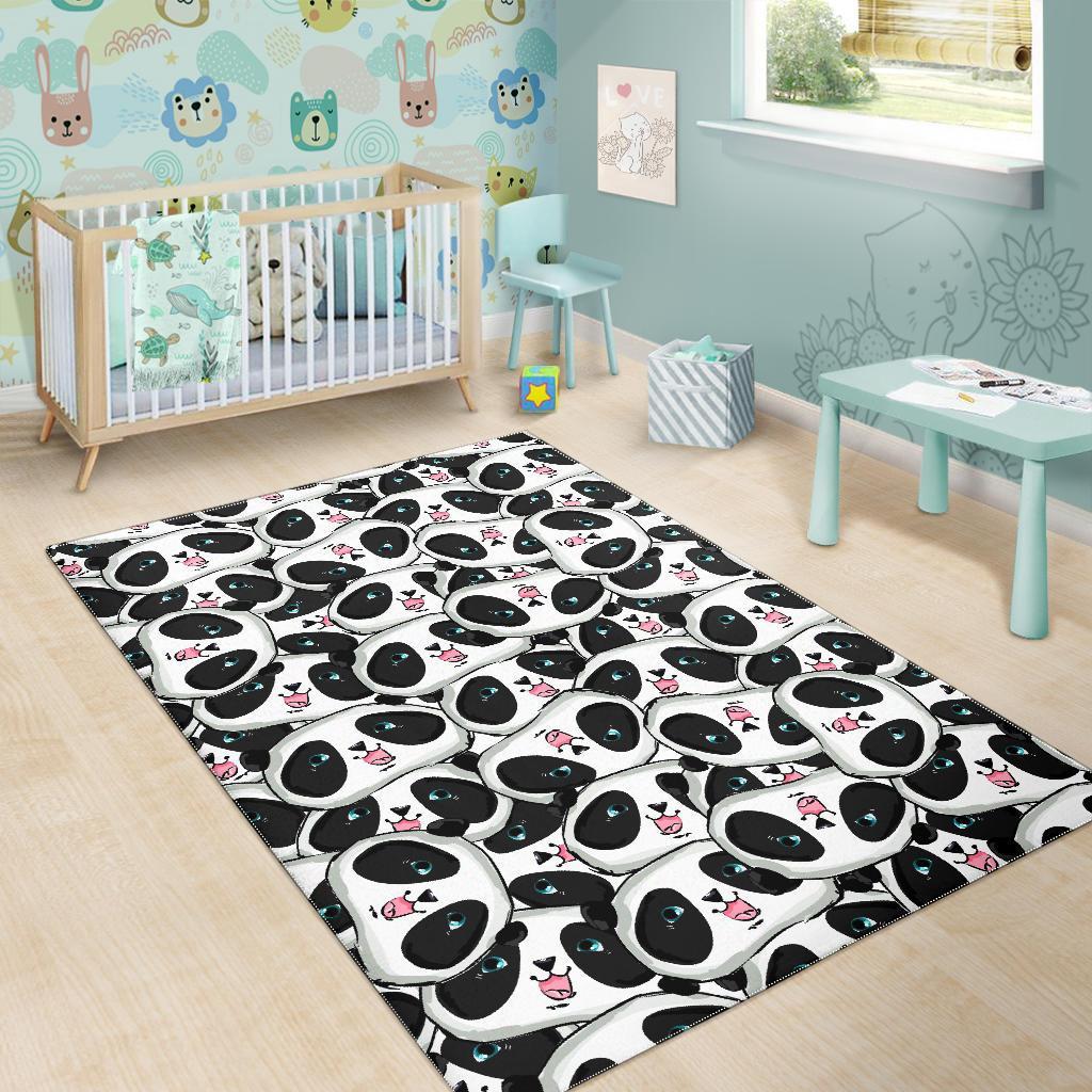 Panda Baby Pattern Print Floor Mat-grizzshop