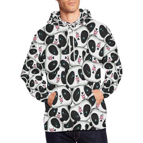 Panda Baby Pattern Print Men Pullover Hoodie-grizzshop