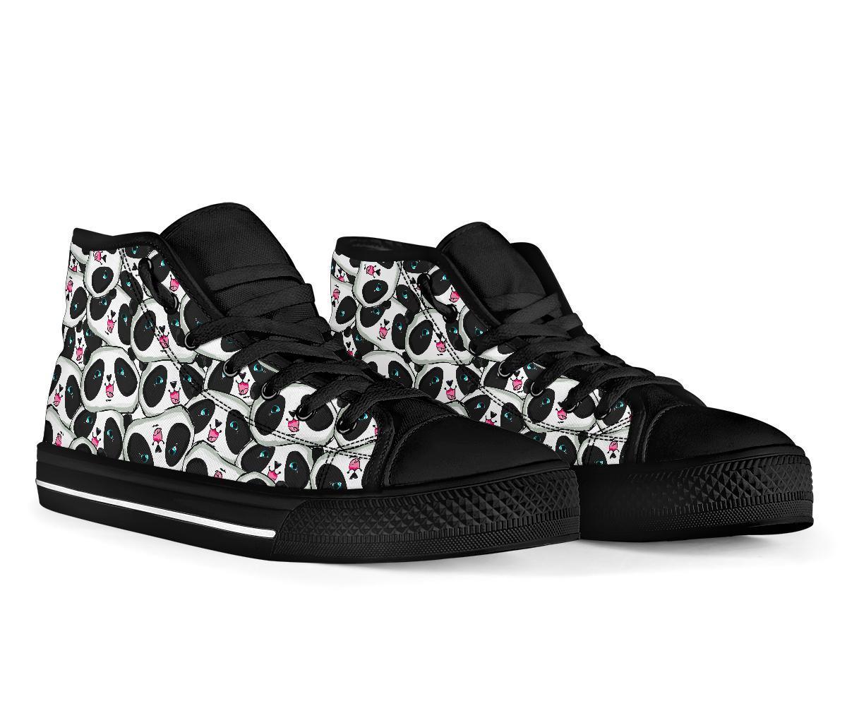 Panda Baby Pattern Print Men Women's High Top Shoes-grizzshop
