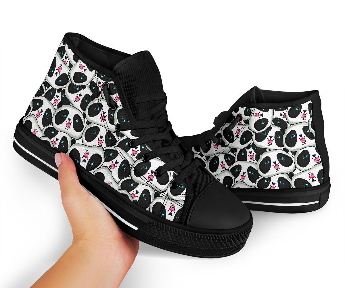 Panda Baby Pattern Print Men Women's High Top Shoes-grizzshop