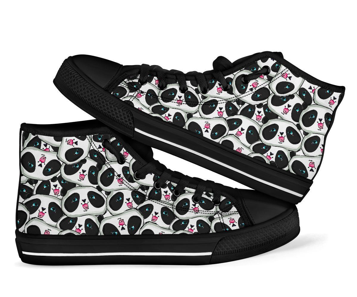 Panda Baby Pattern Print Men Women's High Top Shoes-grizzshop
