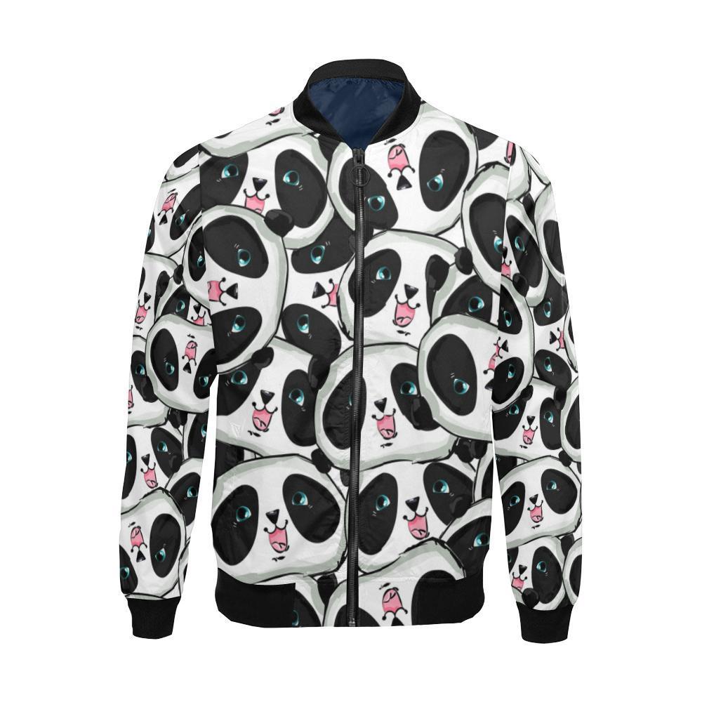 Panda Baby Pattern Print Men's Bomber Jacket-grizzshop