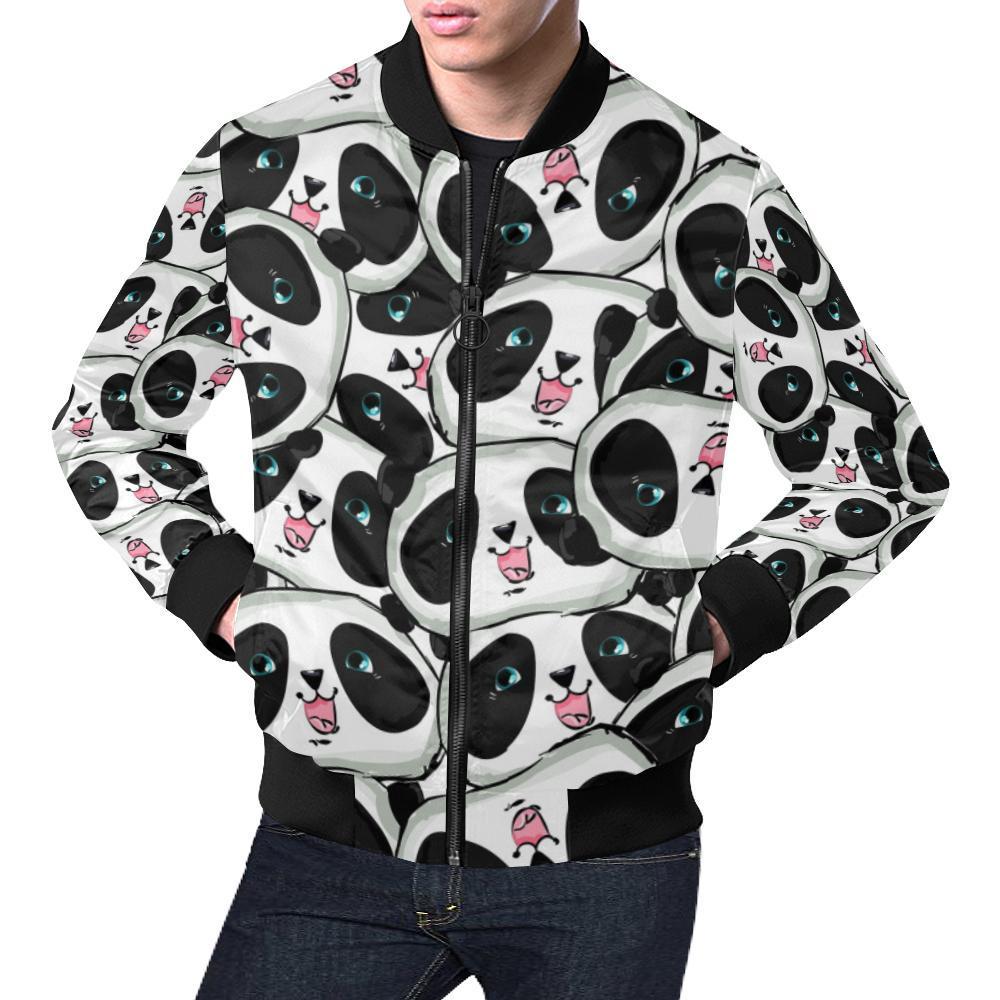 Panda Baby Pattern Print Men's Bomber Jacket-grizzshop