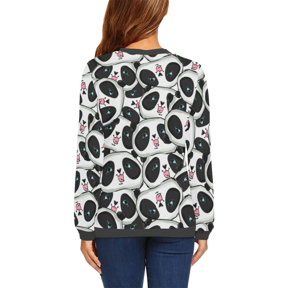 Panda Baby Pattern Print Women's Sweatshirt-grizzshop