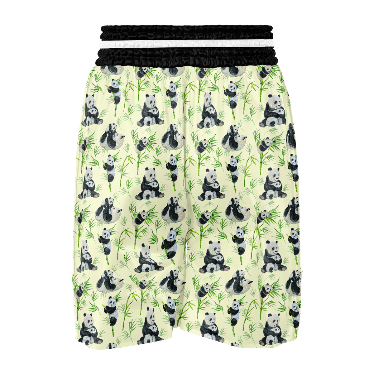 Panda Bamboo And Baby Print Pattern Boxing Shorts-grizzshop