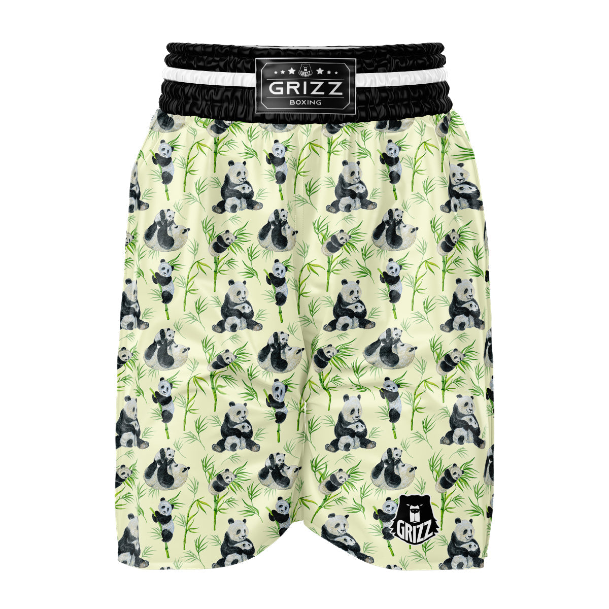 Panda Bamboo And Baby Print Pattern Boxing Shorts-grizzshop