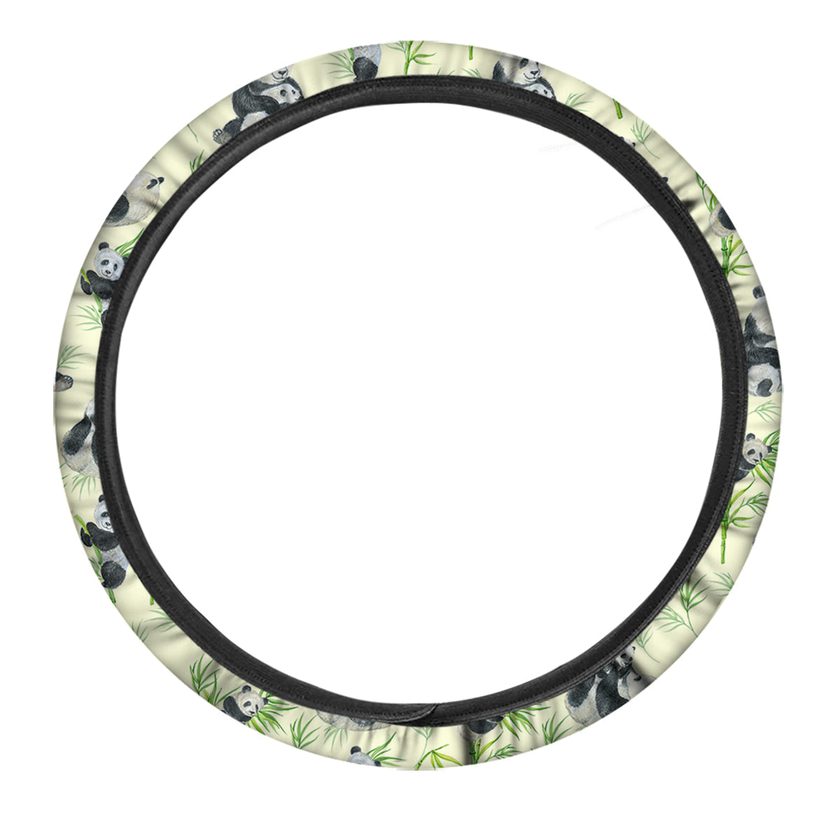 Panda Bamboo And Baby Print Pattern Car Steering Wheel Cover-grizzshop