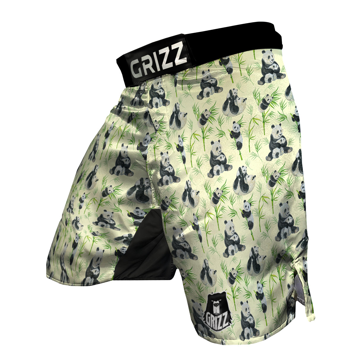 Panda Bamboo And Baby Print Pattern MMA Shorts-grizzshop