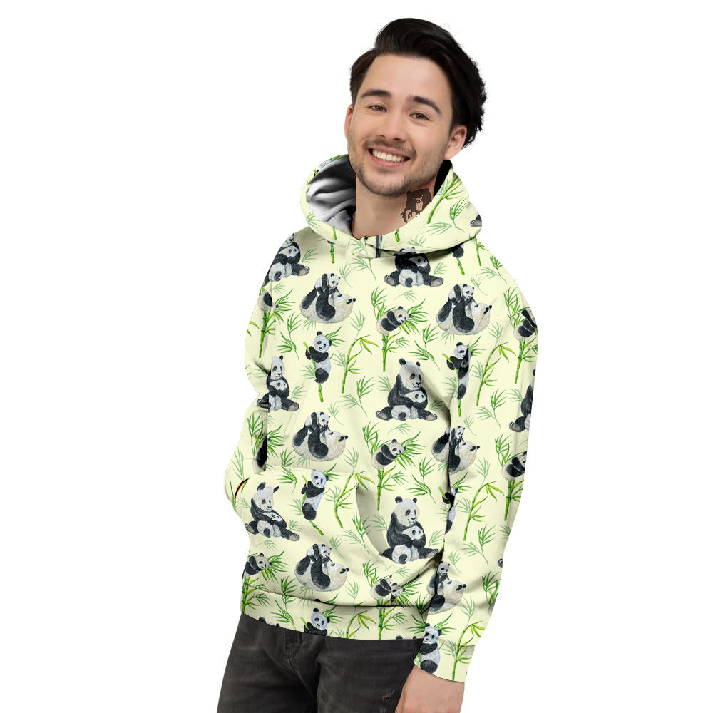 Panda Bamboo And Baby Print Pattern Men's Hoodie-grizzshop