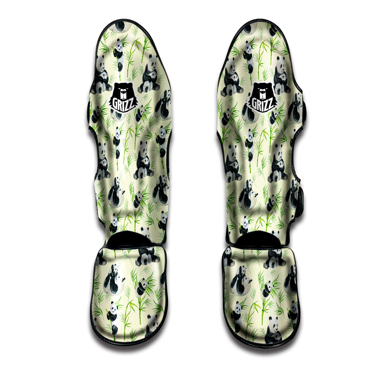 Panda Bamboo And Baby Print Pattern Muay Thai Shin Guards-grizzshop