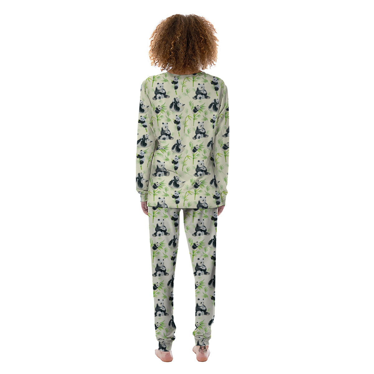 Panda Bamboo And Baby Print Pattern Women's Pajamas-grizzshop