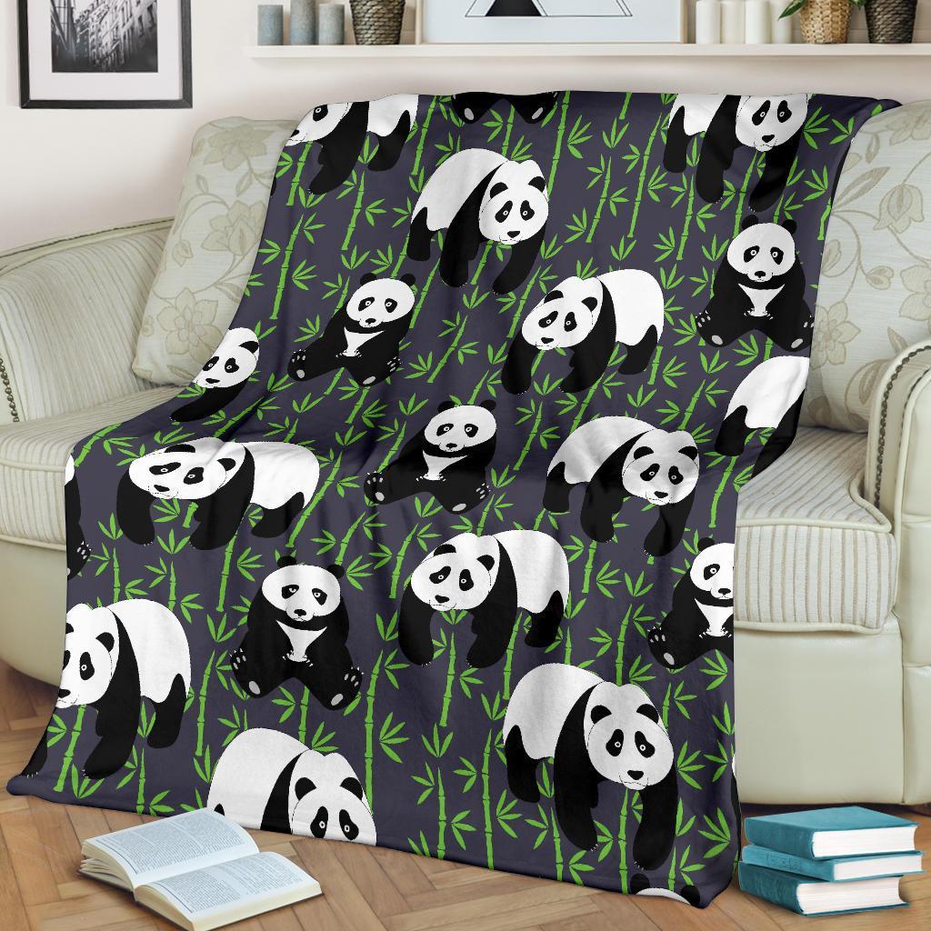 Panda Bamboo Pattern Print Blanket-grizzshop