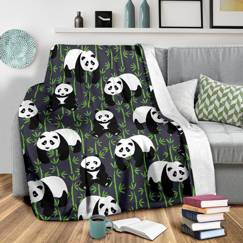 Panda Bamboo Pattern Print Blanket-grizzshop