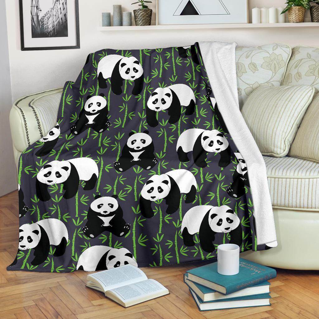 Panda Bamboo Pattern Print Blanket-grizzshop