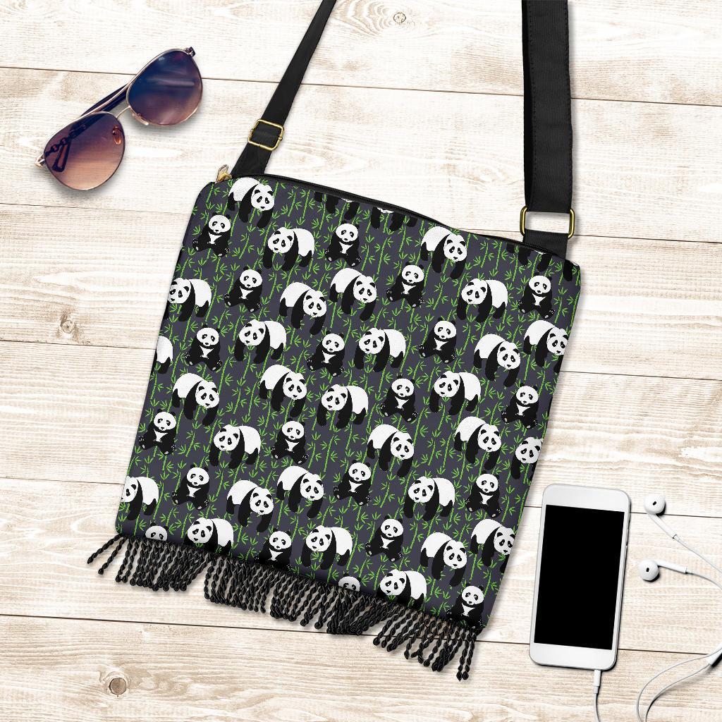 Panda Bamboo Pattern Print Crossbody Bags-grizzshop